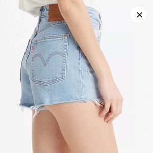 SOLD Levi’s High Waisted Ribcage Light Wash Jean Shorts